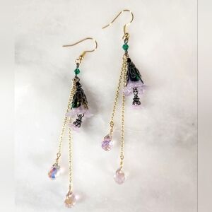 Handmade Lucite Flower Drop Earrings